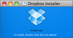 Drag the Dropbox icon to your Applications folder
